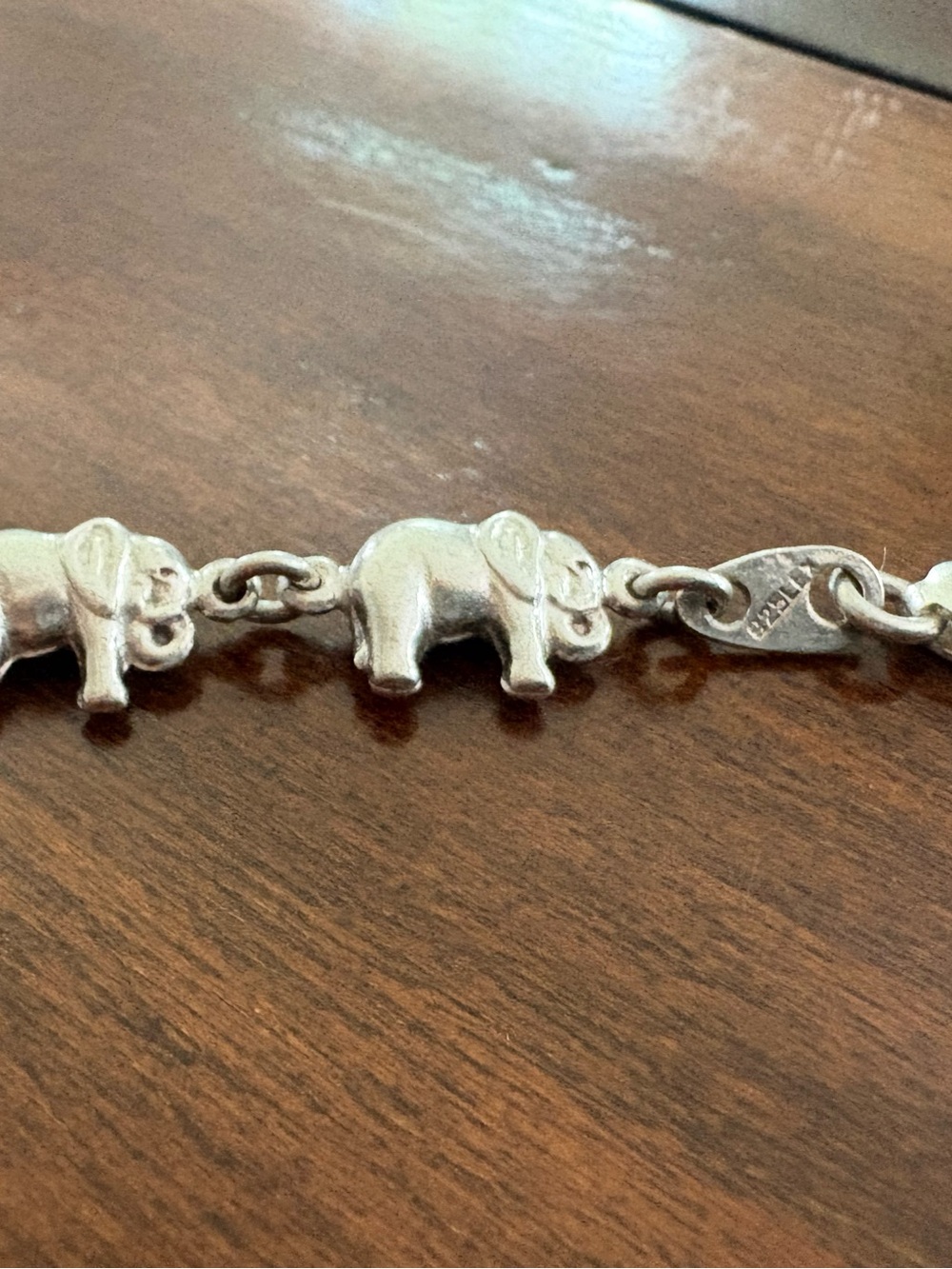 Vintage 925 Sterling Silver Elephant Link Bracelet - Cleaned & Polished - Picture 2 of 3